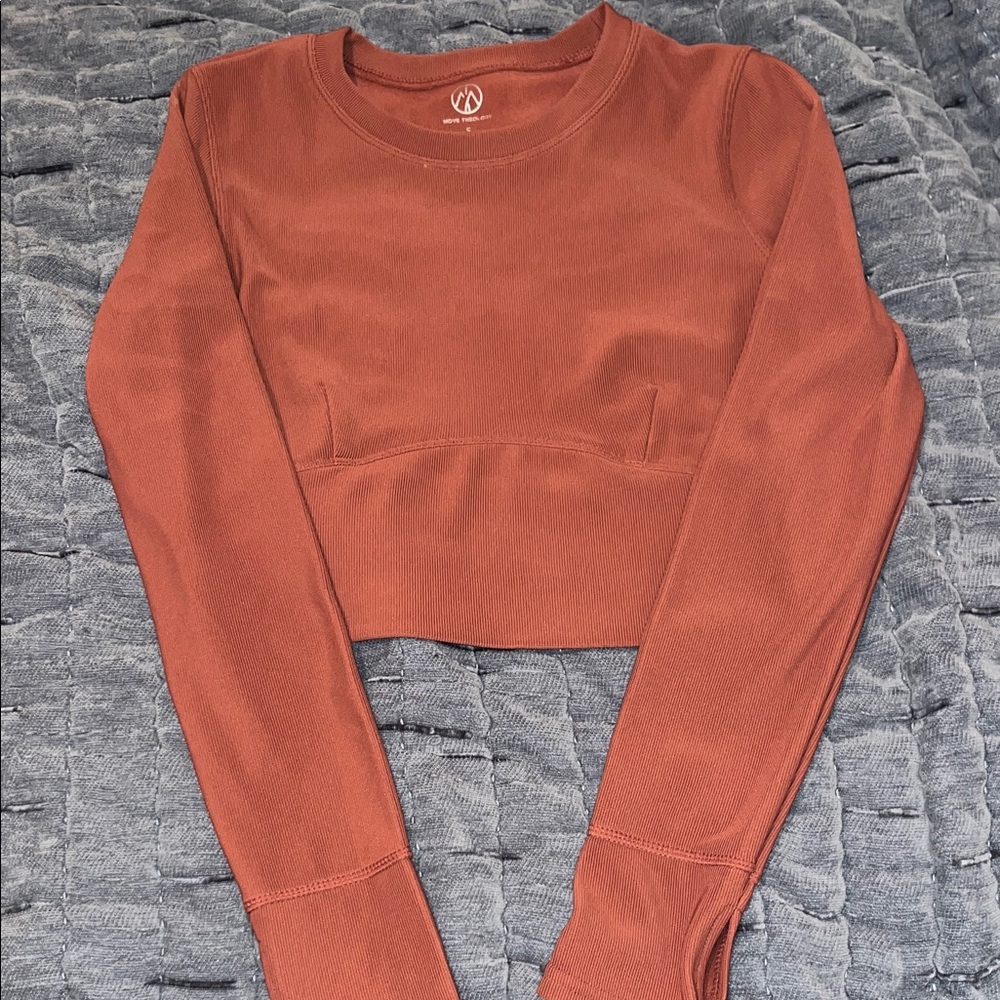 Women's Terracotta Long Sleeve Crop Top